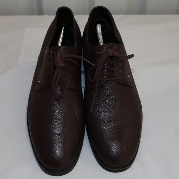 Coach Men's Derby Brown Pebbled Leather Shoes Size 11.5 Style FG2991 GUC Lace
